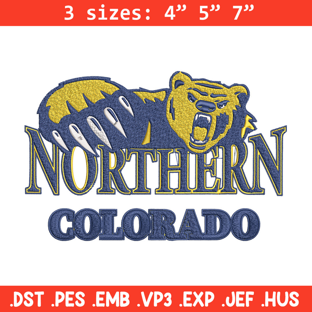 Northern Colorado logo embroidery design, College embroidery,Sport embroidery, logo sport embroidery, Embroidery design.jpg
