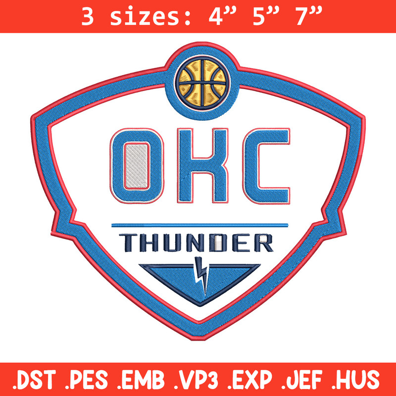 Oklahoma City Thunder logo embroidery design,NBA embroidery,Sport embroidery,Embroidery design, Logo sport embroidery..jpg