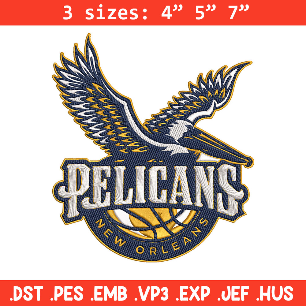 Orleans Pelicans design embroidery design, NBA embroidery, Sport embroidery,Embroidery design, Logo sport embroidery.jpg