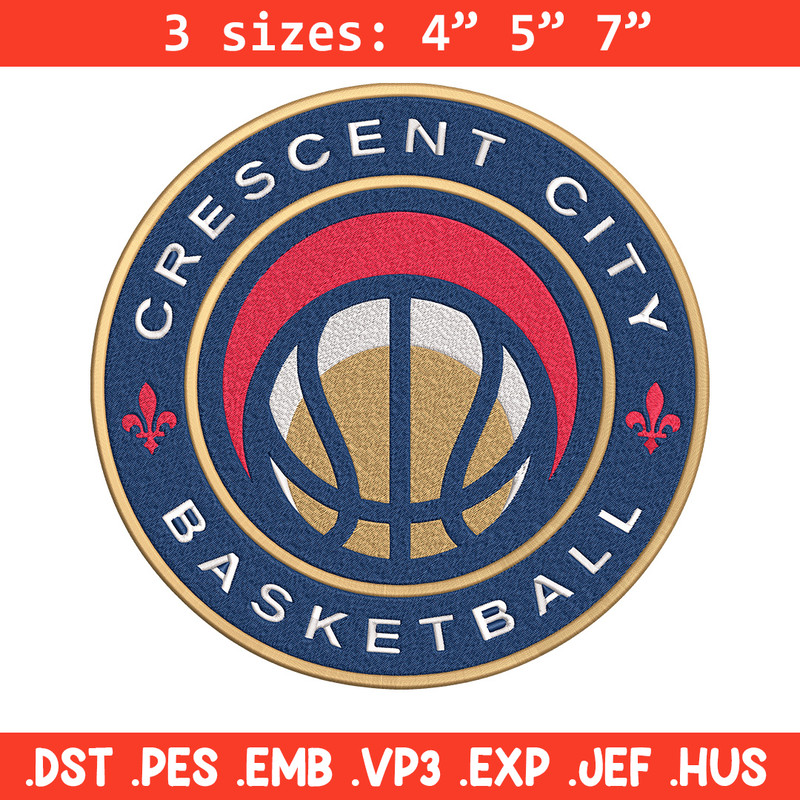 Orleans Pelicans logo embroidery design, NBA embroidery, Sport embroidery, Embroidery design, Logo sport embroidery..jpg