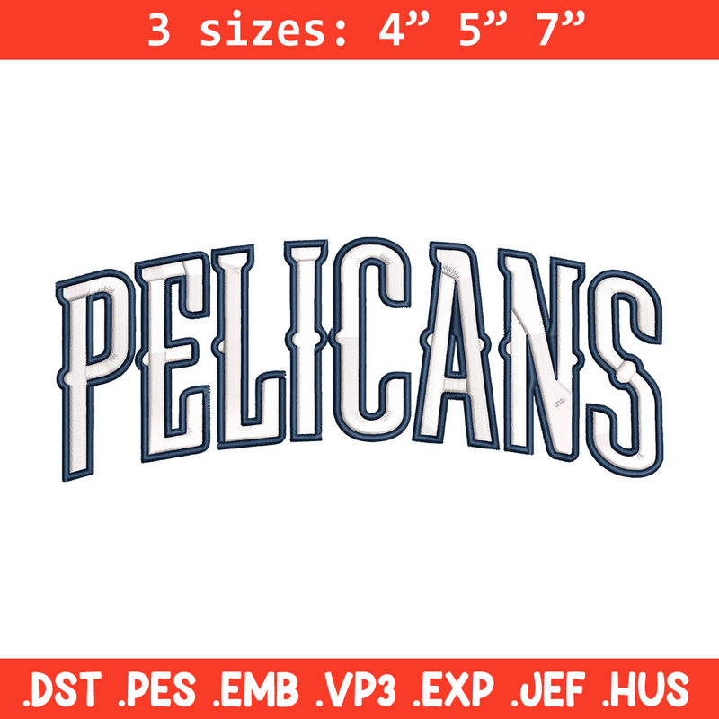 Orleans Pelicans logo embroidery design, NBA embroidery, Sport embroidery,Embroidery design, Logo sport embroidery..jpg