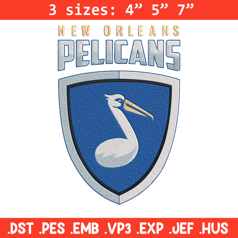 Orleans Pelicans logo embroidery design, NBA embroidery, Sport embroidery,Embroidery design, Logo sport embroidery.jpg