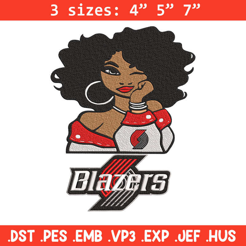 Portland Trail Blazers girl embroidery design,NBA embroidery,Sport embroidery,Embroidery design, Logo sport embroidery.jpg