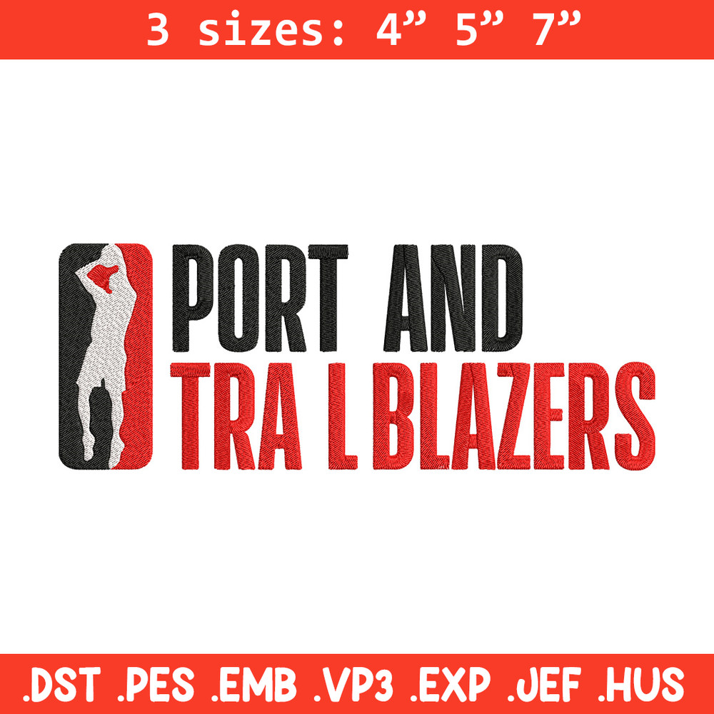 Portland Trail Blazers logo embroidery design, NBA embroidery,Sport embroidery, Embroidery design,Logo sport embroidery.jpg