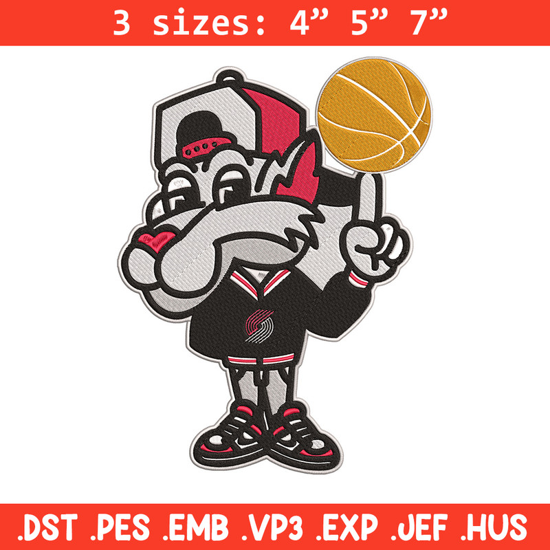 Portland Trail Blazers mascot embroidery design,NBA embroidery,Sport embroidery,Embroidery design, Logo sport embroidery.jpg