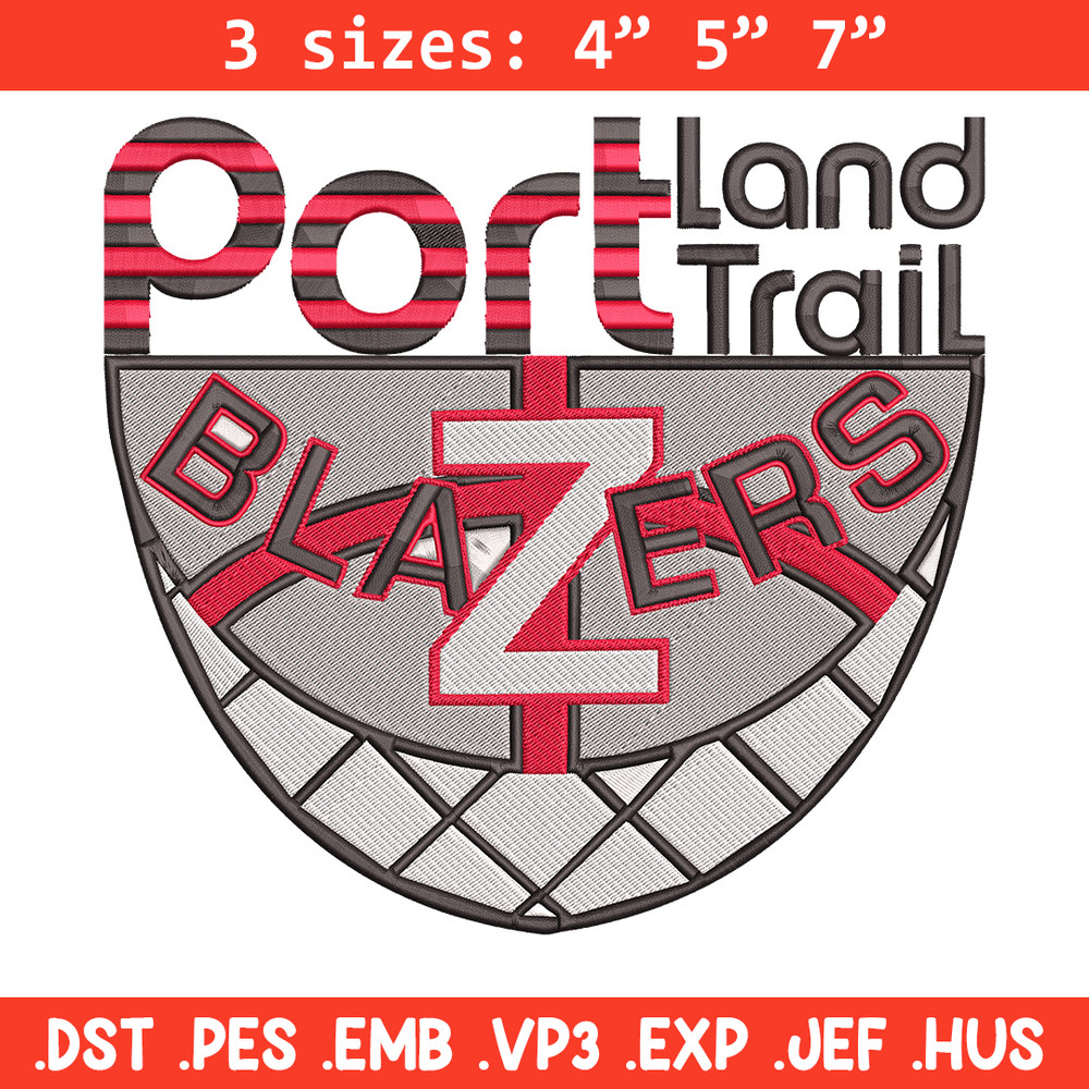 Portland Trail Blazers no 1 embroidery design,NBA embroidery,Sport embroidery,Embroidery design,Logo sport embroidery.jpg