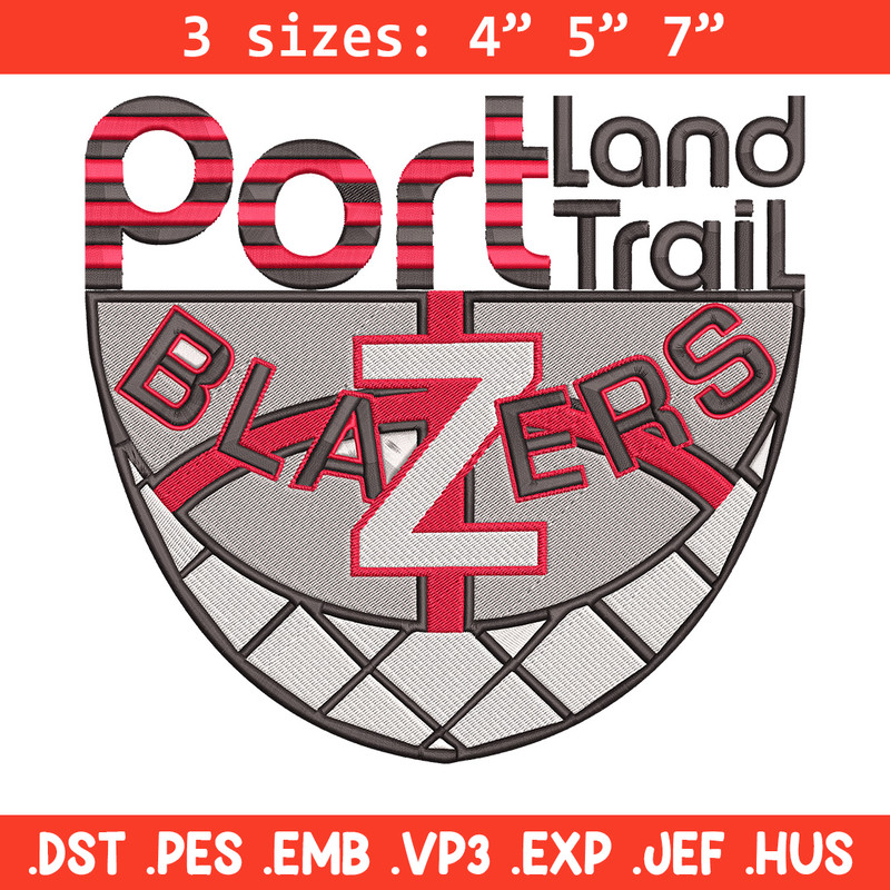 Portland Trail Blazers no 1 embroidery design,NBA embroidery,Sport embroidery,Embroidery design,Logo sport embroidery.jpg