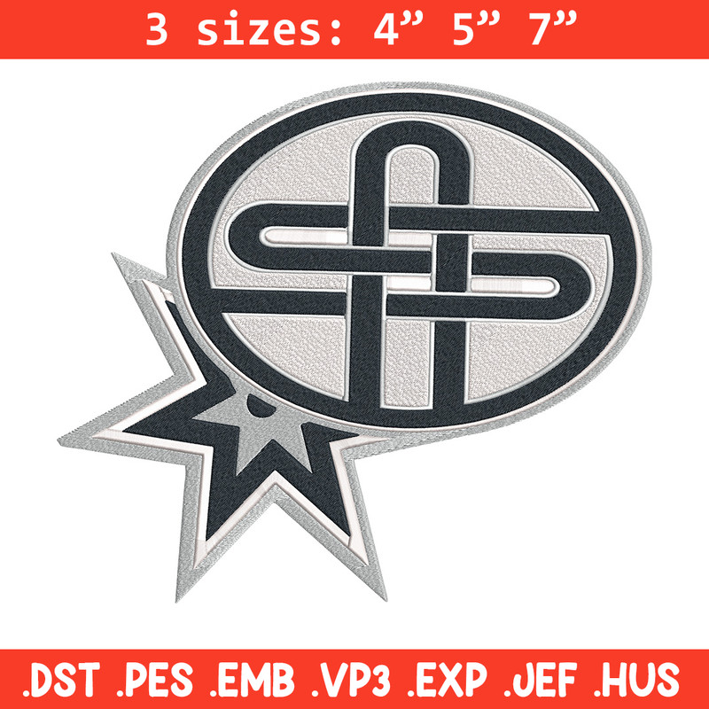San Antonio Spurs logo embroidery design, NBA embroidery,Embroidery design,Logo sport embroidery, Sport embroidery..jpg