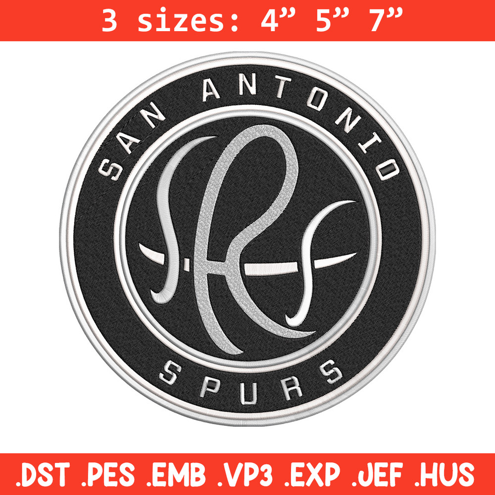 San Antonio Spurs logo embroidery design,NBA embroidery, Embroidery design, Logo sport embroidery, Sport embroidery..jpg