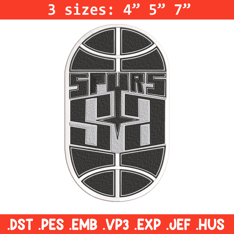 San Antonio Spurs logo embroidery design,NBA embroidery,Embroidery design, Logo sport embroidery, Sport embroidery..jpg