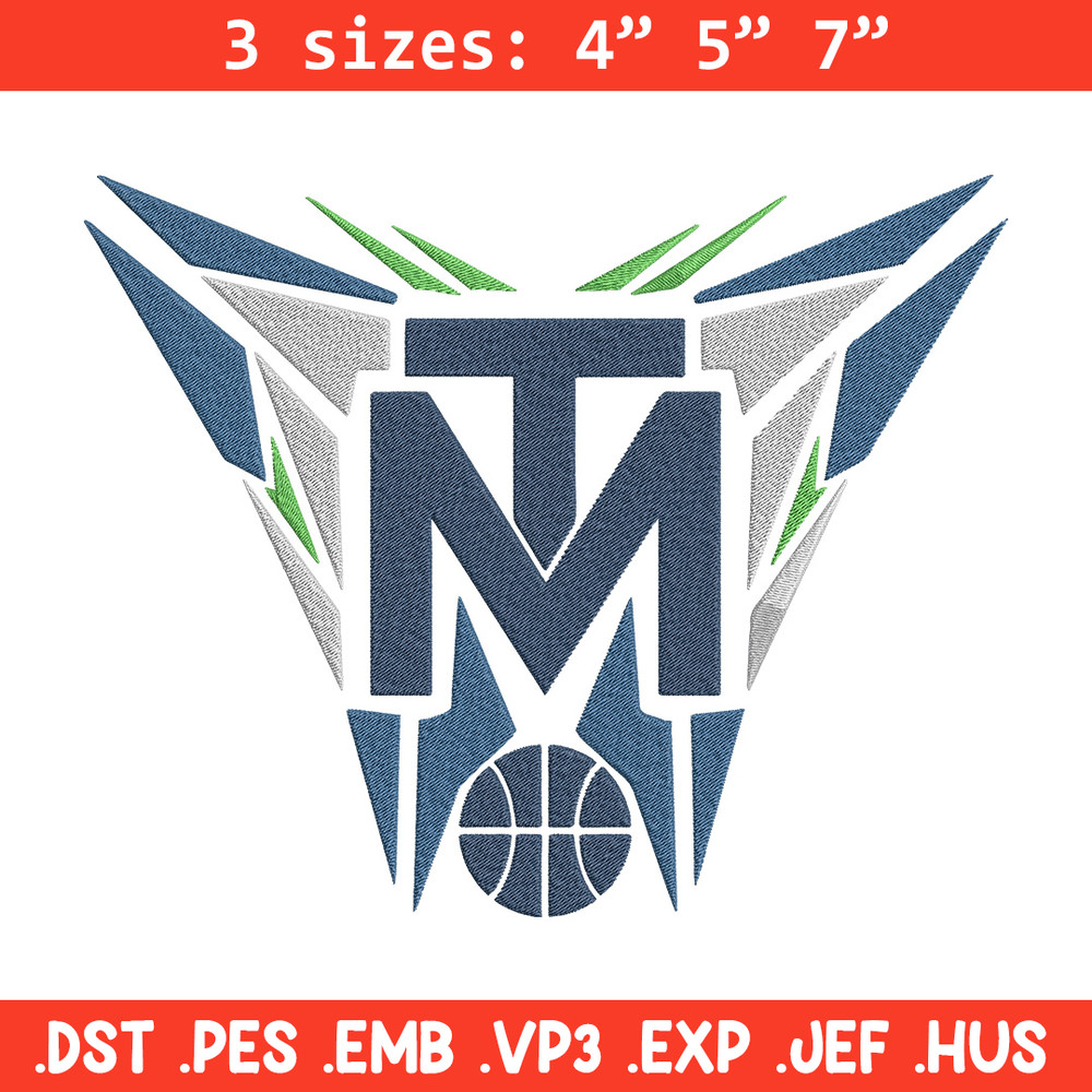 Timberwolves basketball embroidery design, NBA embroidery, Sport embroidery, Embroidery design, Logo sport embroidery.jpg