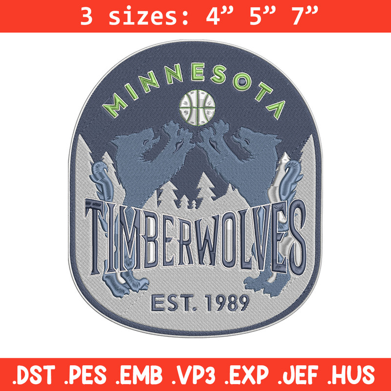 Timberwolves design embroidery design, NBA embroidery, Sport embroidery, Embroidery design, Logo sport embroidery.jpg