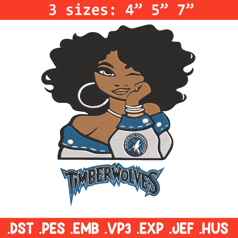 Timberwolves girl embroidery design, NBA embroidery, Sport embroidery, Embroidery design,Logo sport embroidery.jpg