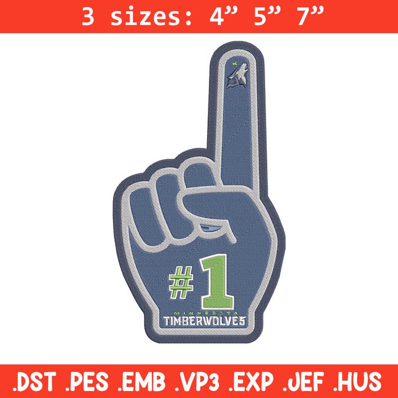 Timberwolves no 1 embroidery design, NBA embroidery, Sport embroidery, Embroidery design,Logo sport embroidery.jpg