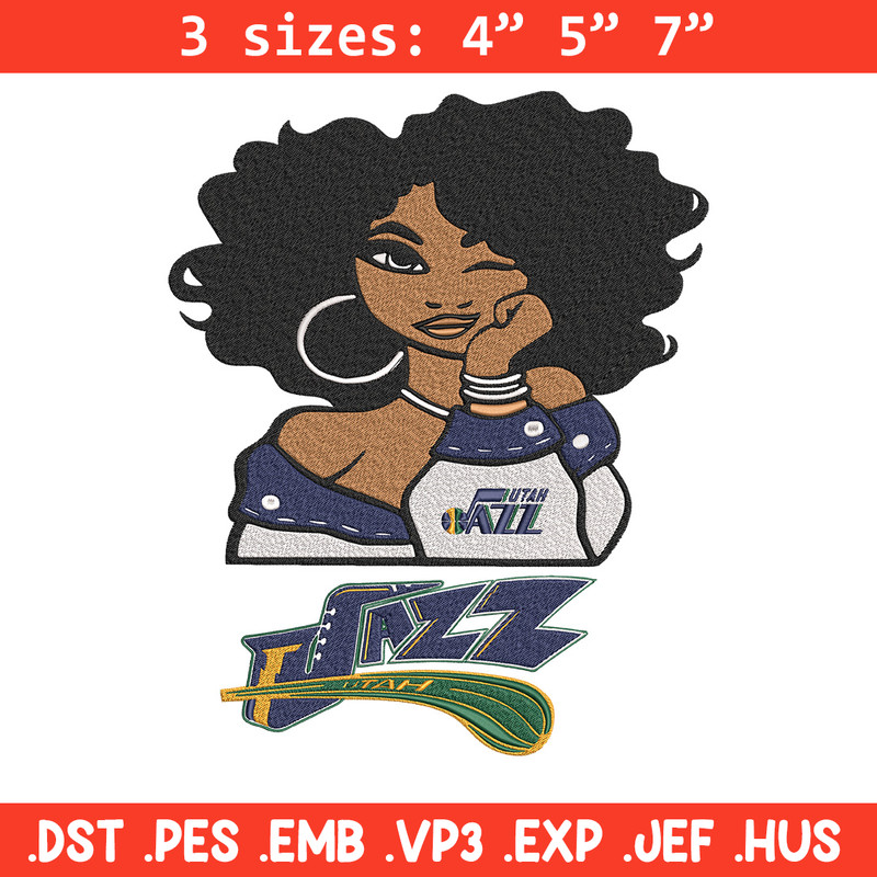 Utah Jazz girl embroidery design, NBA embroidery, Sport embroidery, Embroidery design, Logo sport embroidery.jpg
