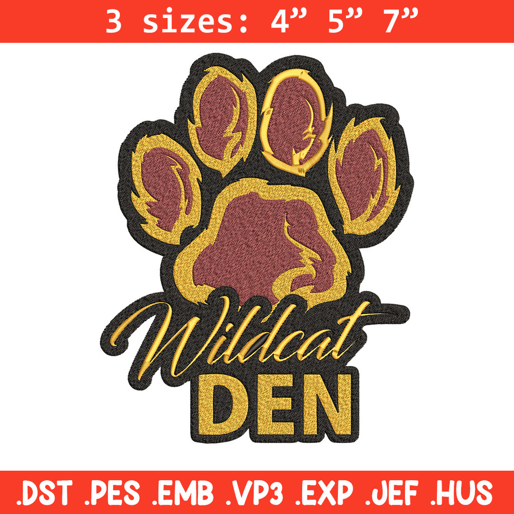 Wildcats' Den embroidery design, Logo embroidery, Sport embroidery, logo sport embroidery, Embroidery design.jpg