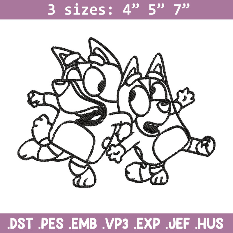 Bingo Bluey Coloring Pages Embroidery, Bluey Embroidery, Embroidery File, cartoon design, logo shirt, Digital download..jpg