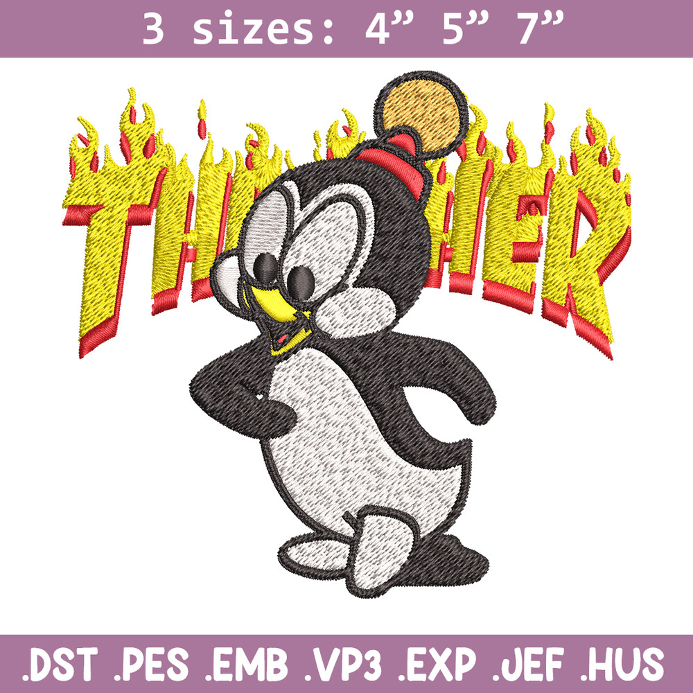 Chilly Willy Thrasher Embroidery design, Chilly Willy Embroidery, cartoon design, Embroidery File, Digital download..jpg