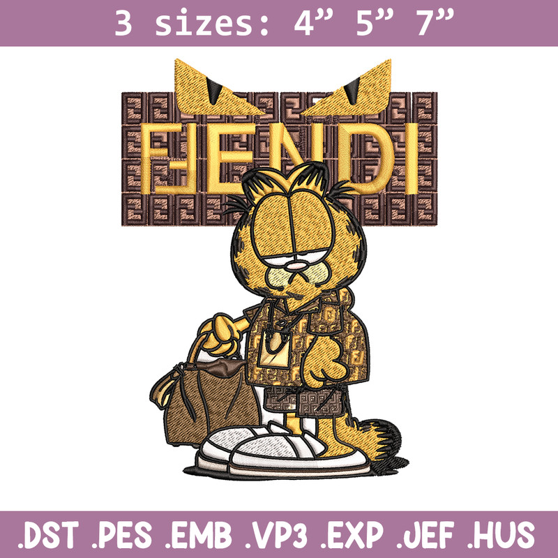 Garfield Fendi Embroidery design, Garfield Fendi cartoon Embroidery, cartoon design, Embroidery File, Digital download..jpg