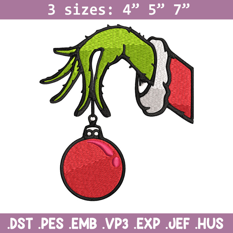 Grinch Hand Stock Illustrations Embroidery design, Grinch Embroidery, Embroidery File, Grinch design, Instant download..jpg