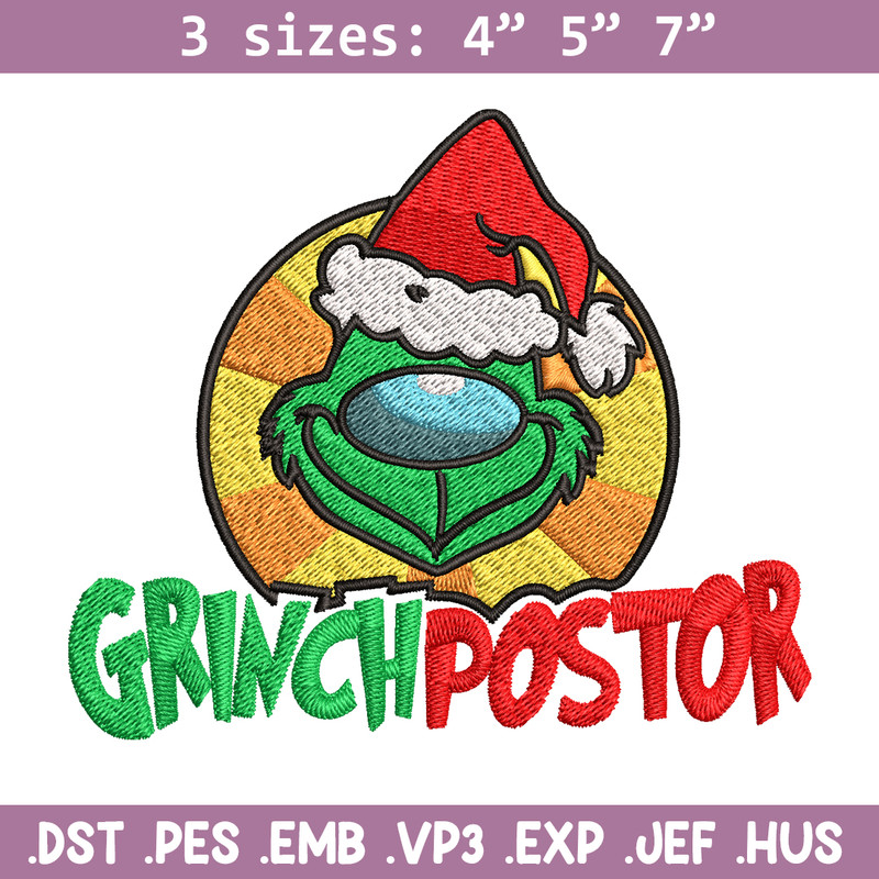 Grinch postor Christmas Embroidery design, Grinch christmas Embroidery, Grinch design, Embroidery file, Instant download.jpg