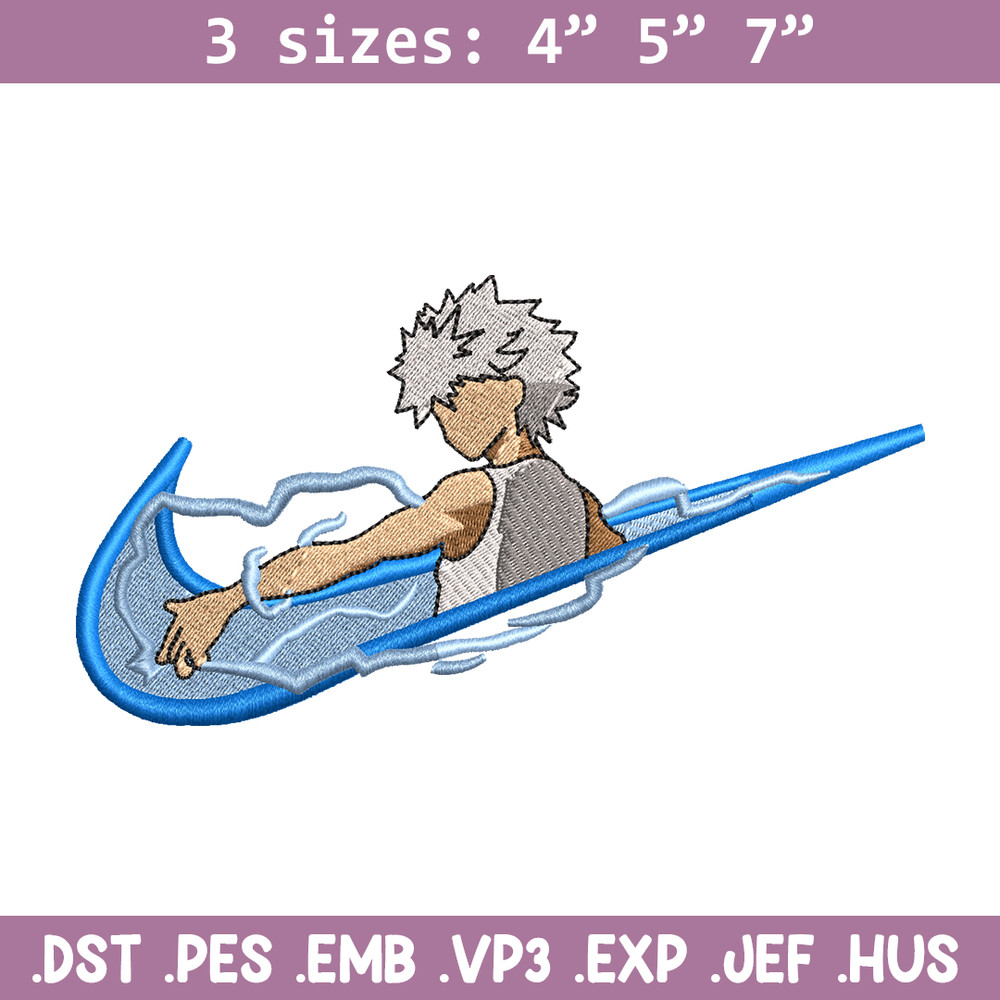 Killua Zoldyck Nike embroidery design, Hunter x hunter embroidery, Nike design, anime design, Digital download.jpg