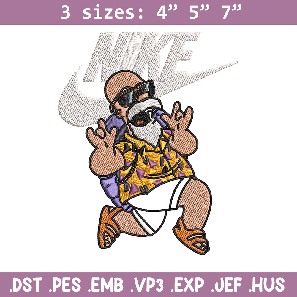 Master Roshi Nike Embroidery design, Dragon ball Embroidery, Nike design, Embroidery file, anime shirt, Instant download.jpg