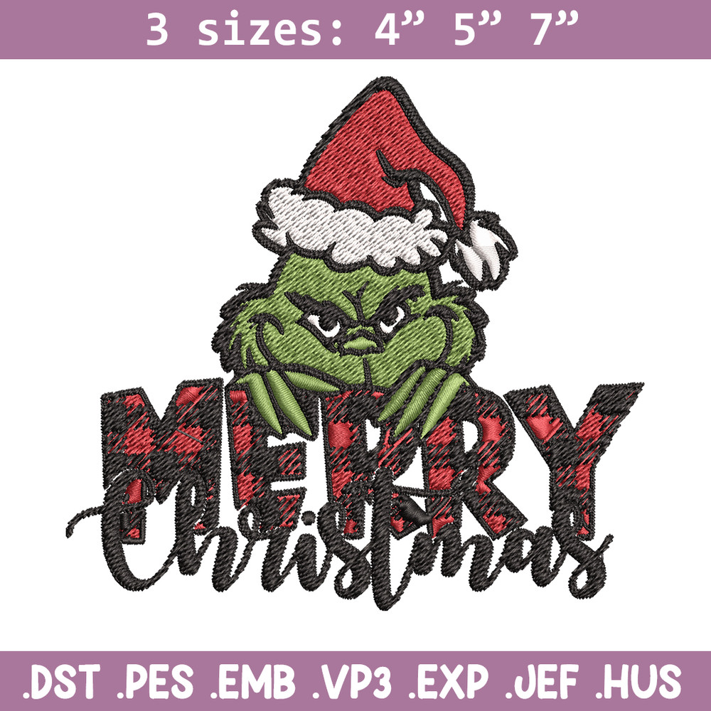 Merry Christmas Grinch Embroidery design, Christmas Grinch Embroidery, logo design, Embroidery File, Instant download..jpg
