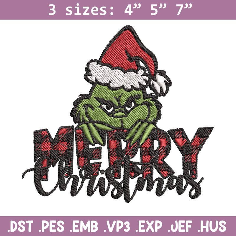 Merry Christmas Grinch Embroidery design, Christmas Grinch Embroidery, logo design, Embroidery File, Instant download..jpg