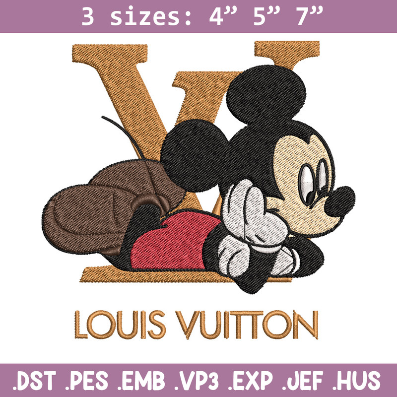 Mickey louis vuitton Embroidery Design, Lv Embroidery, Embroidery File, Brand Embroidery, Logo shirt, Digital download.jpg