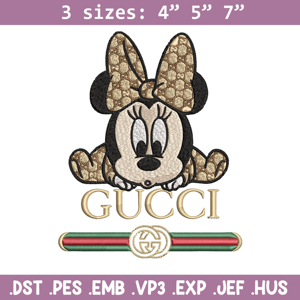 Minnie baby gucci Embroidery Design,Gucci Embroidery, Embroidery File, Logo shirt, Sport Embroidery, Digital download.jpg