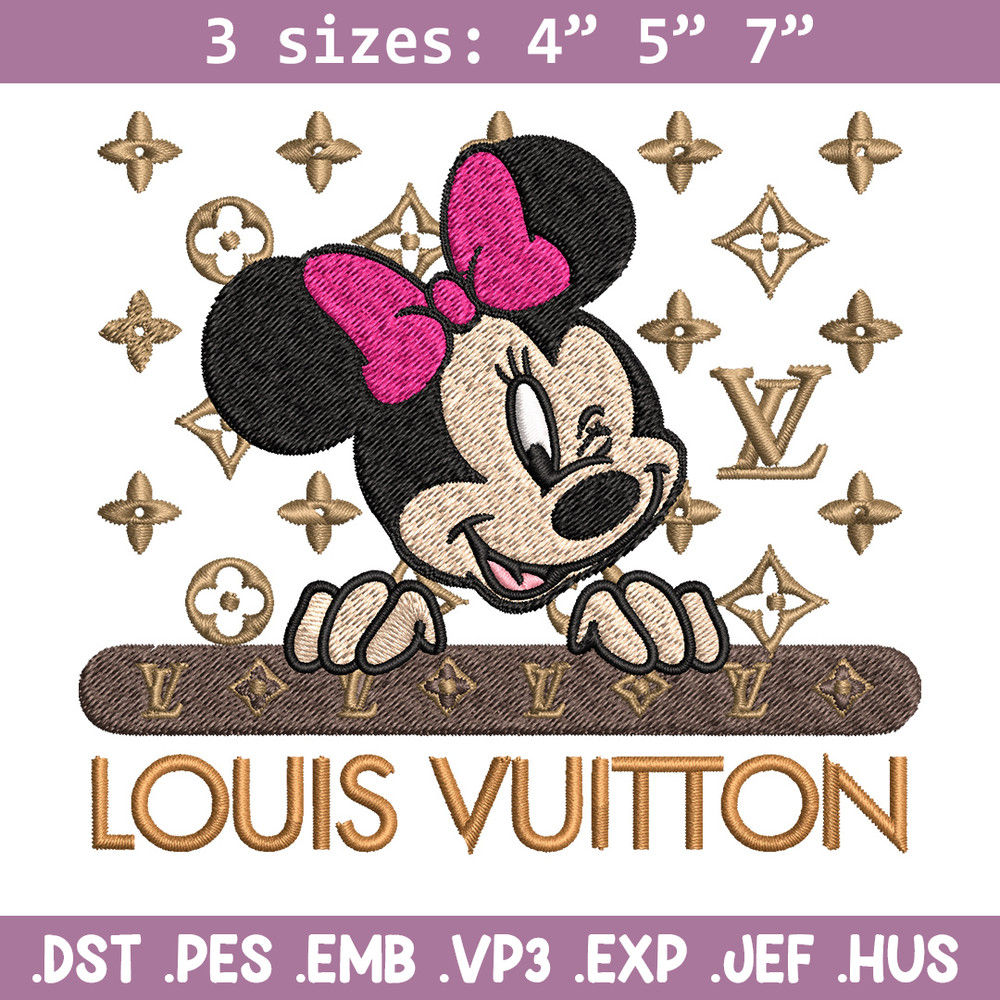 Minnie louis vuitton Embroidery Design, Lv Embroidery, Brand Embroidery, Logo shirt, Embroidery File, Digital download.jpg