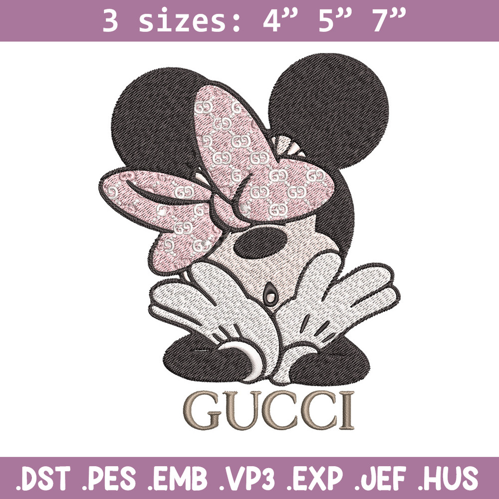 Minnie mouse Embroidery Design, Gucci Embroidery, Brand Embroidery, Logo shirt, Embroidery File, Digital download.jpg