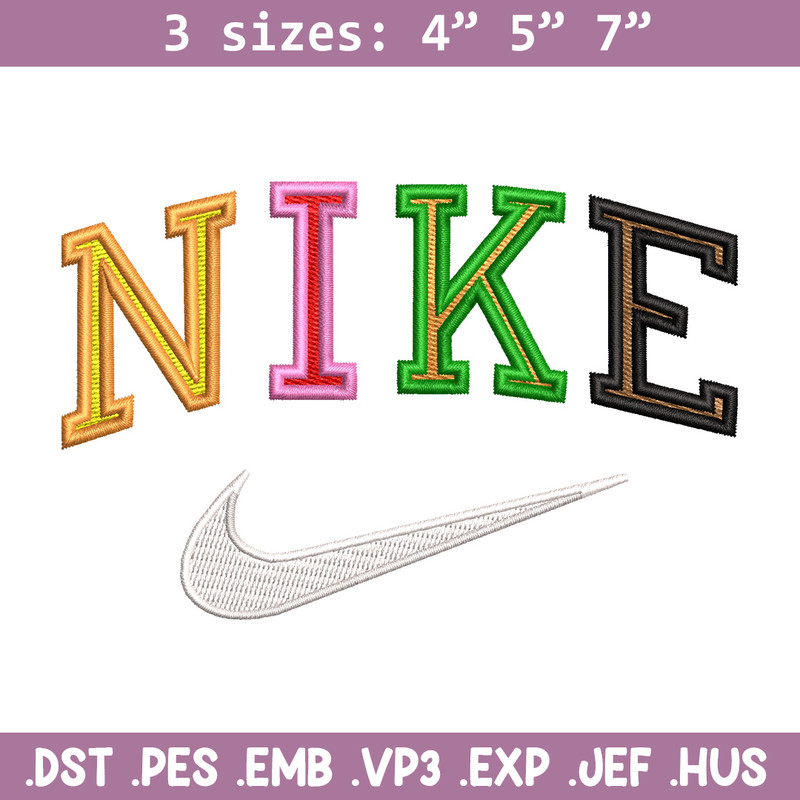 Nike color embroidery design, Nike embroidery, Nike design, Embroidery shirt, Embroidery file, Digital download.jpg