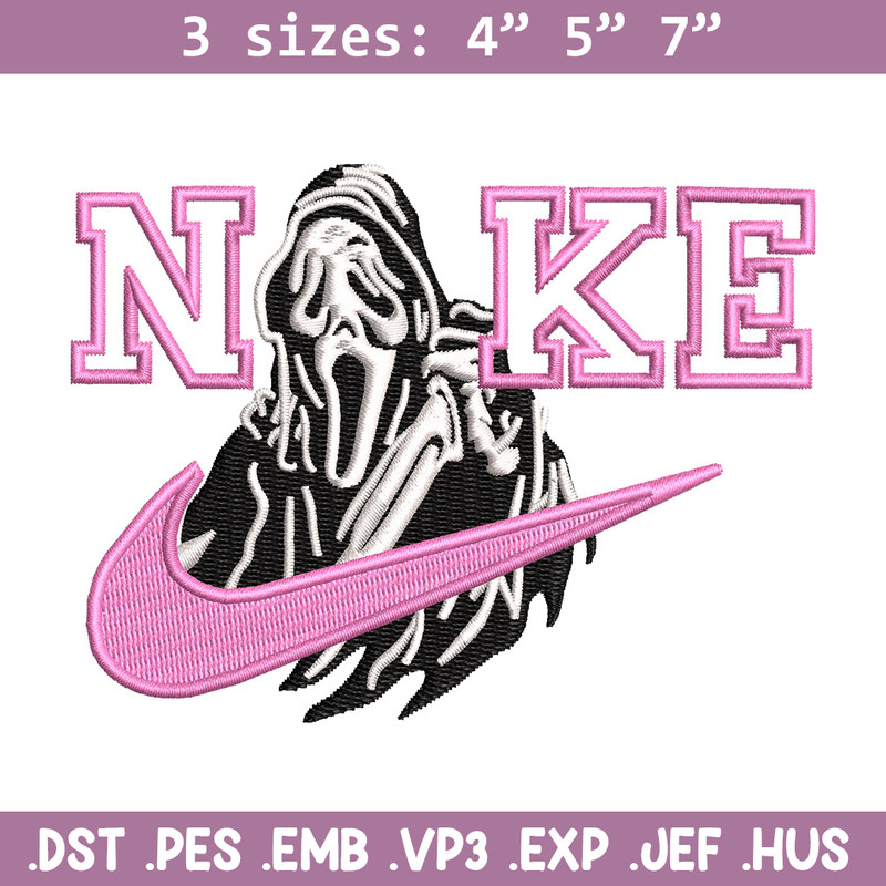 Nike ghost embroidery design, Horror embroidery, Nike design, Embroidery shirt, Embroidery file, Digital download.jpg