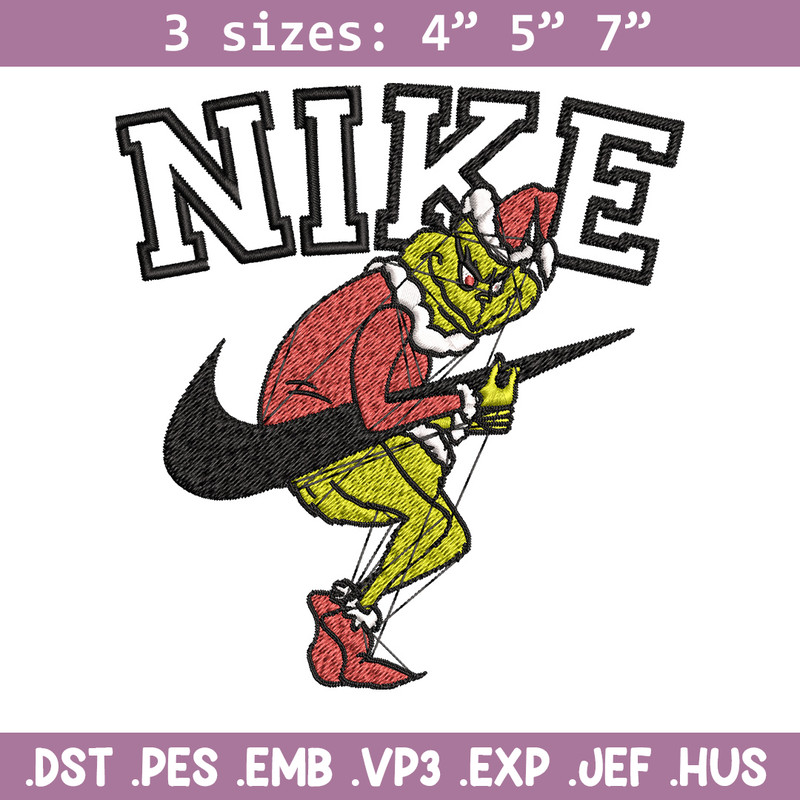 Nike grinch Embroidery Design, Chrismas Embroidery, Nike Embroidery, Embroidery File, Logo shirt, Digital download.jpg