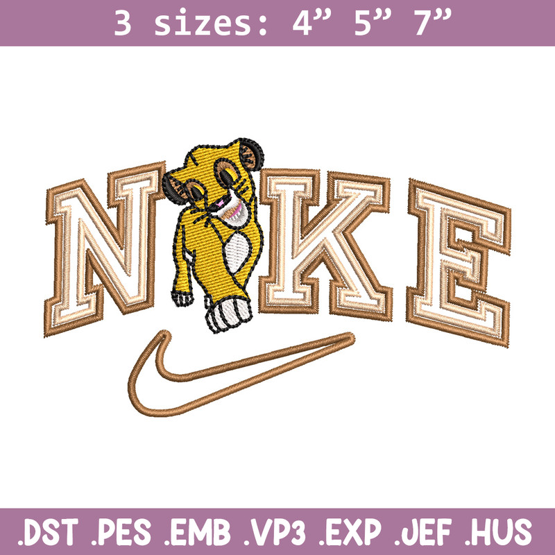 Nike lion child embroidery design, Lion king embroidery,Nike design, Embroidery shirt, Embroidery file, Digital download.jpg