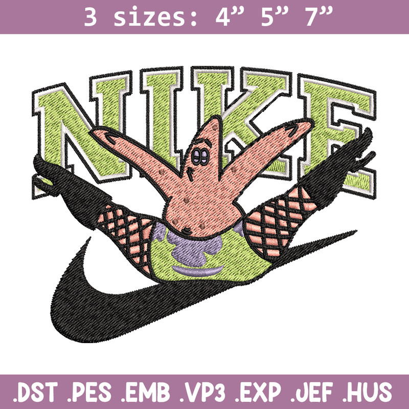 Nike patrick Embroidery Design, Spongebob Embroidery, Nike Embroidery, Embroidery File, Logo shirt, Digital download.jpg