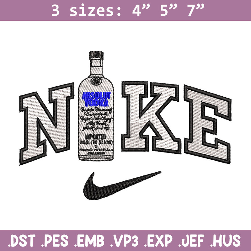 Nike vodka embroidery design, Vodka embroidery, Nike design, Embroidery shirt, Embroidery file, Digital download.jpg