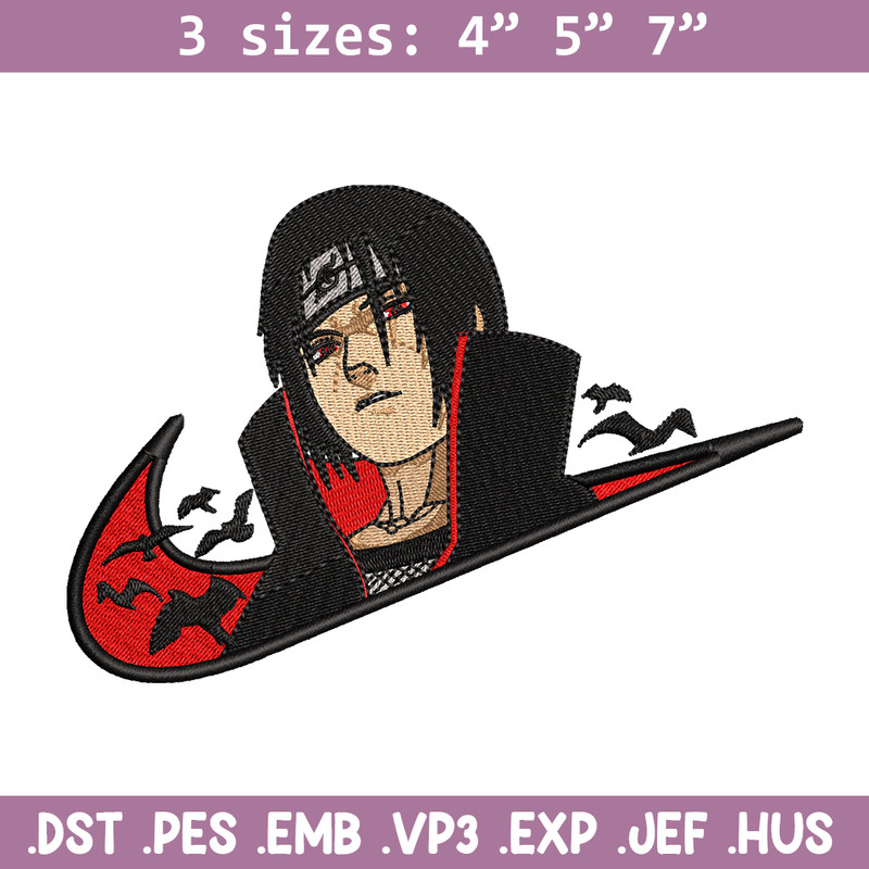 Nike x Itachi V2 embroidery design, Naruto embroidery, Nike design, anime design, anime shirt, Digital download.jpg