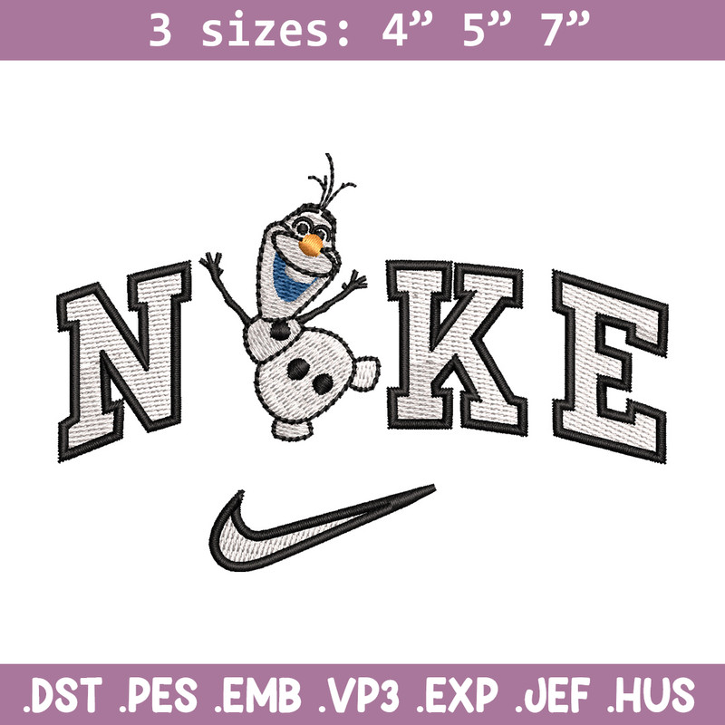 Nike x olaf embroidery design, Disney embroidery, Nike design, Embroidery shirt, Embroidery file, Digital download.jpg