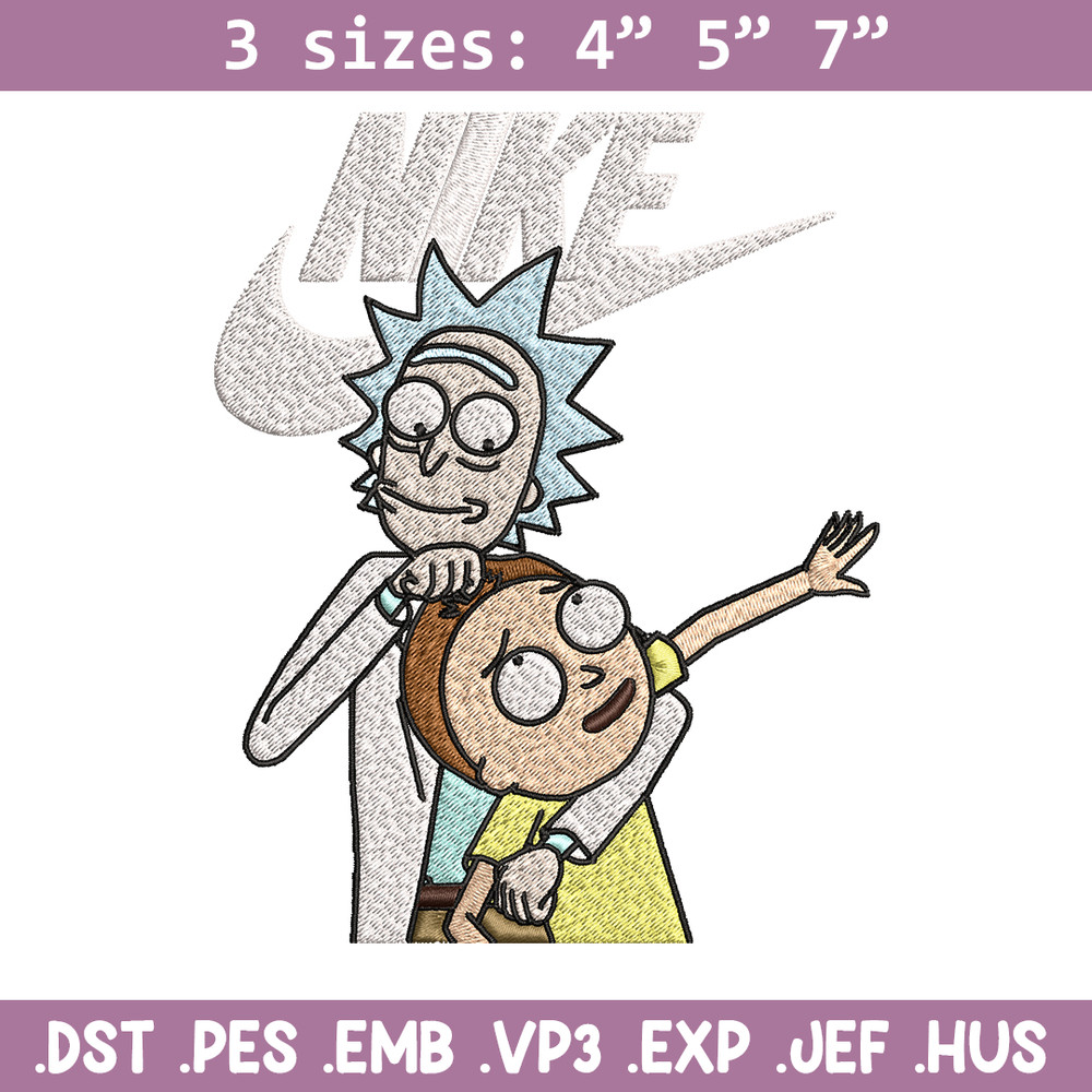 Rick and Morty Just Rick It Embroidery design, Cartoon Embroidery, Logo Nike design, Embroidery file, Instant download..jpg