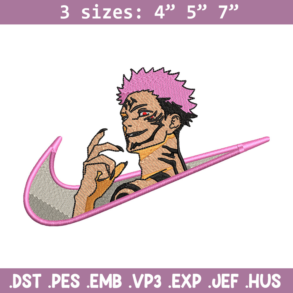 Sukuna smile Nike embroidery design, Jujutsu kaisen embroidery, Nike design, anime design, logo shirt, Digital download.jpg