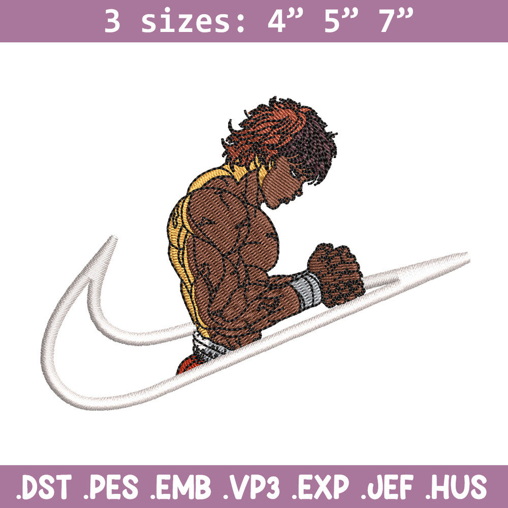 Baki Hanma embroidery design, Baki embroidery, Nike design, anime design, embroidery file, anime shirt, Digital download.jpg