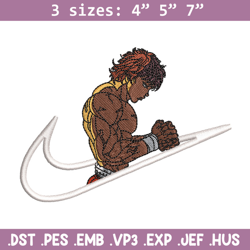Baki Hanma embroidery design, Baki embroidery, Nike design, anime design, embroidery file, anime shirt, Digital download.jpg