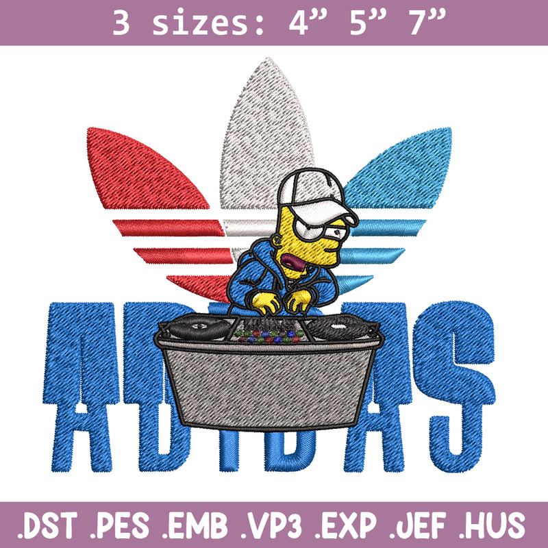 Bart dj adidas Embroidery Design, Adidas Embroidery, Brand Embroidery, Embroidery File, Logo shirt, Digital download.jpg