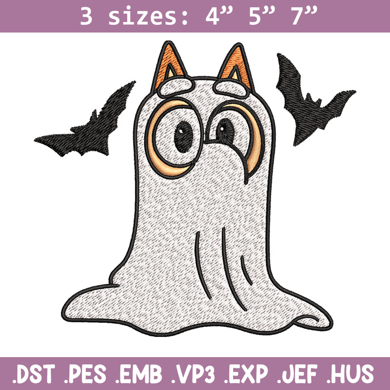 Bingo Ghost Halloween Embroidery design, Halloween Embroidery, cartoon design, Embroidery File, Digital download..jpg