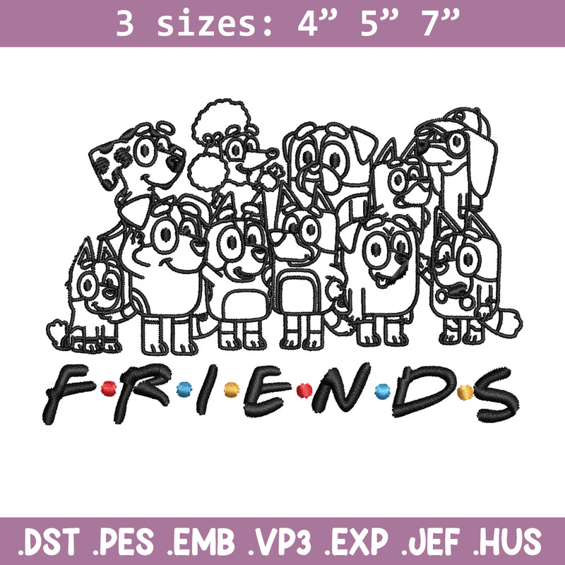 Bluey family Coloring Pages Embroidery, Bluey Embroidery, Embroidery File, cartoon design, logo shirt, Digital download..jpg