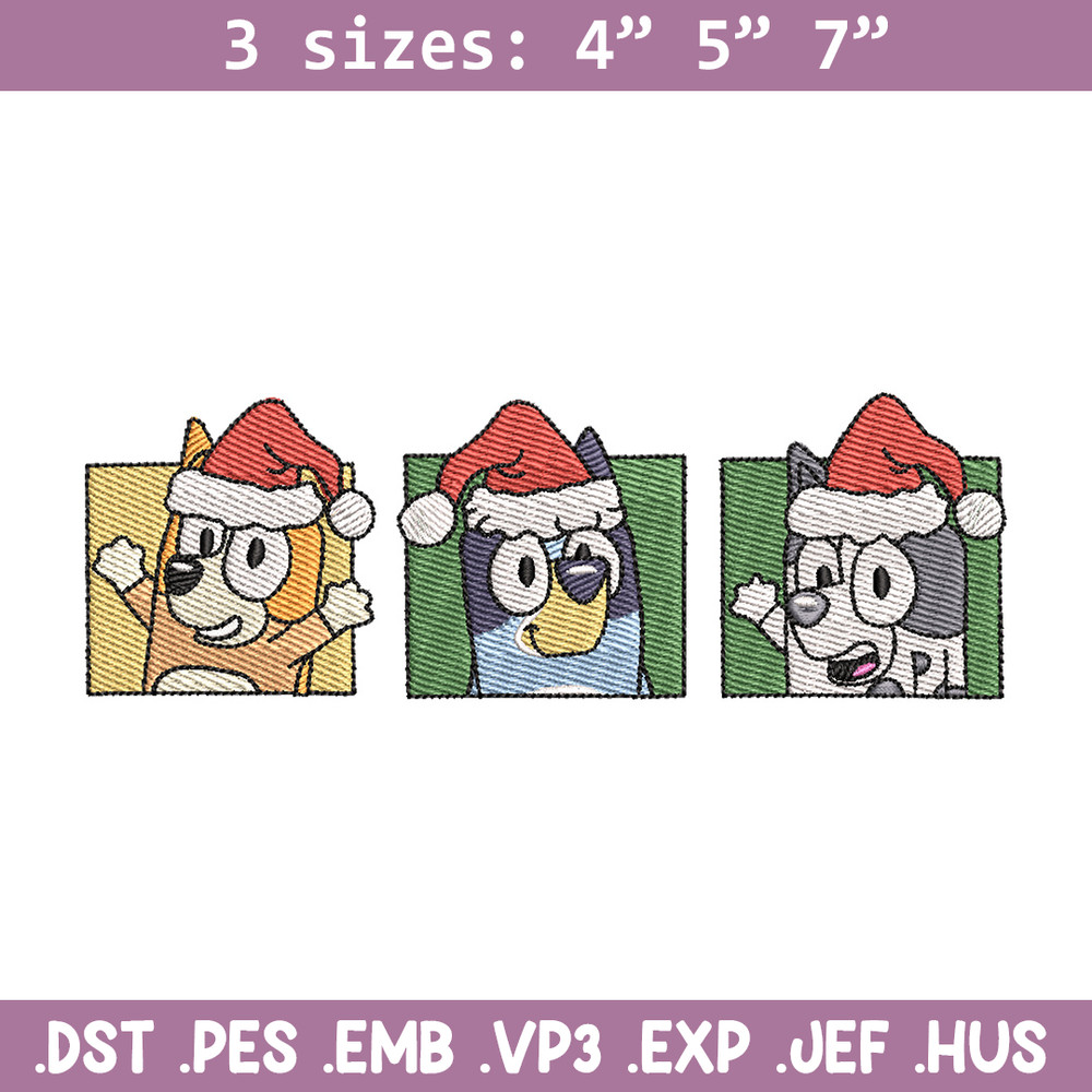 Bluey poster embroidery design, Bluey embroidery, Chrismas design, Embroidery file, Embroidery shirt,Digital download.jpg