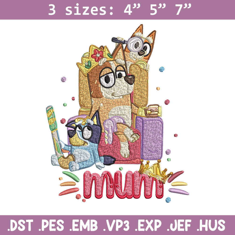 Chilli Heeler Embroidery, Bluey Mum cartoon Embroidery, Embroidery File, cartoon design, cartoon shirt, Digital download.jpg